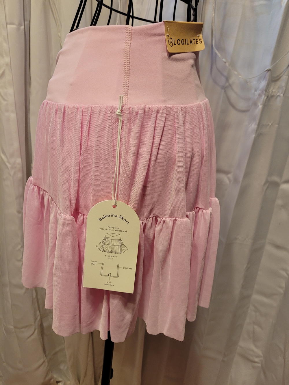 Women’s Pink Tiered Wrap-Style Mini Skirt - Picture 3 of 4
